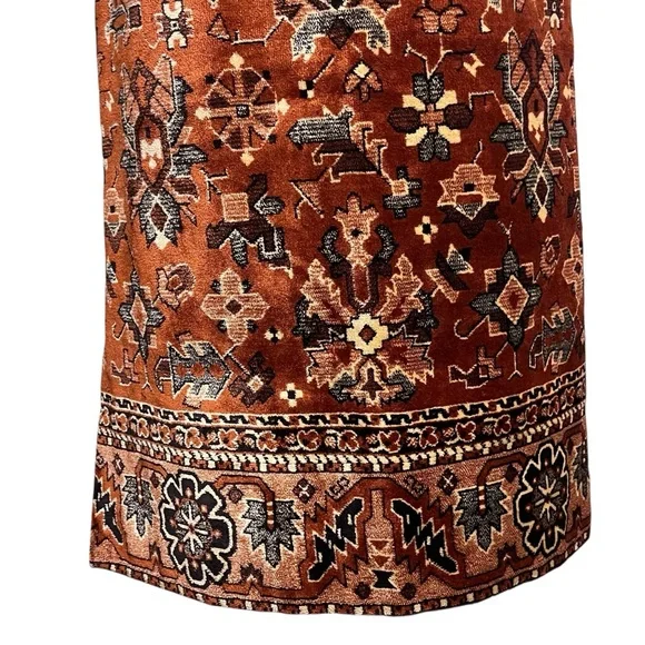 Vintage Tapestry Rug Carpet Boho Skirt Side Slit And Zipper — Size Small - Picture 4 of 13